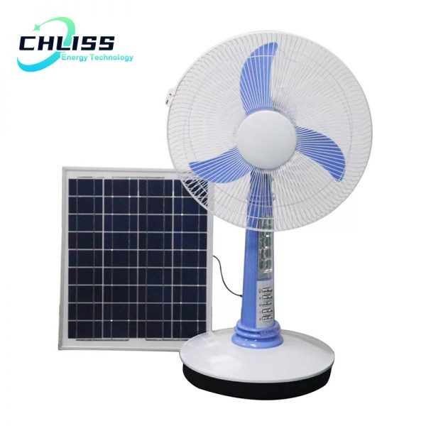Chliss industrial cheap 12v dc solar fan rechargeable fan energy and light - Image 5