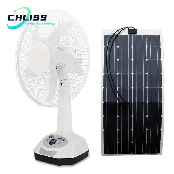 Chliss solar rechargeable fans for home 18 inch with solar panel - Image 2
