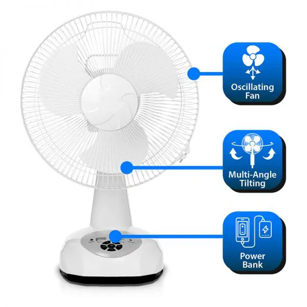 Chliss solar rechargeable fans for home 18 inch with solar panel - Image 4