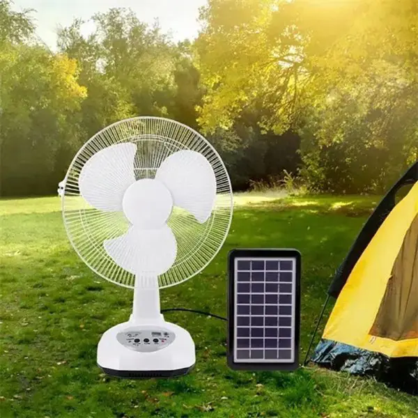 Chliss solar fan rechargeable 30w 18 inch with panel and battery wholesale - Image 2